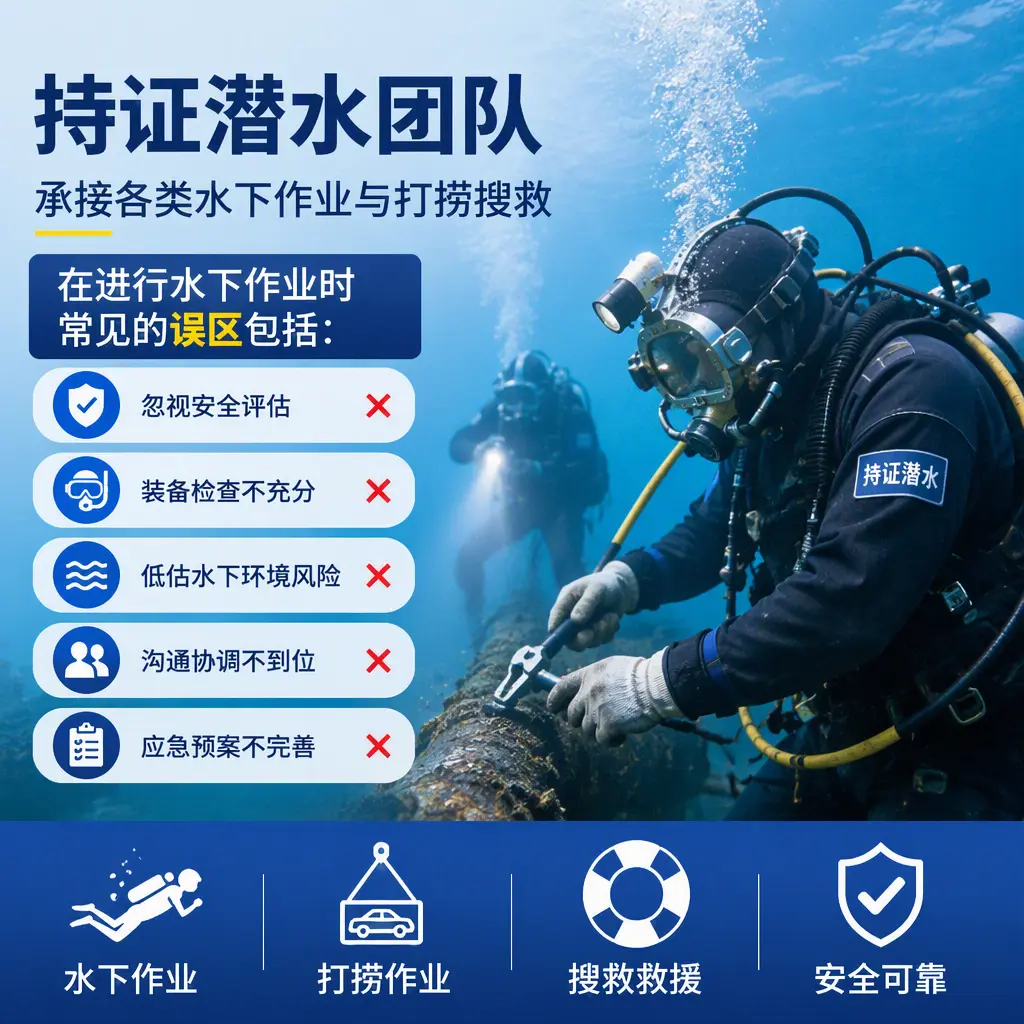 持证潜水团队，承接各类水下作业与打捞搜救澄海