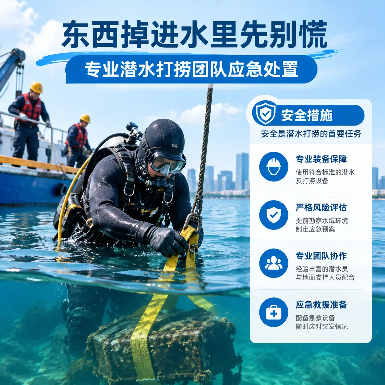 澄海东西掉进水里先别慌，专业潜水打捞团队应急处置